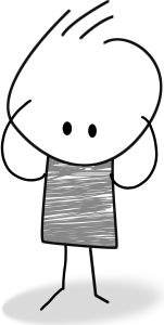 Männchen in schwarz weiß